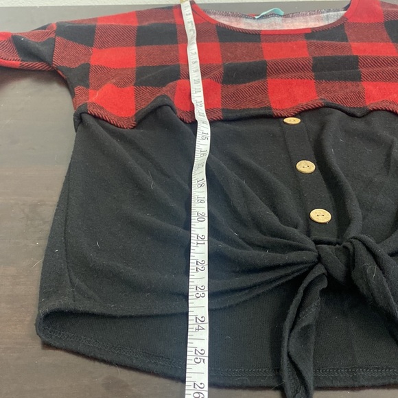Red and Black Plaid/Checkered Long Sleeve Shirt - Picture 6 of 6
